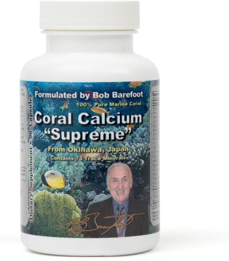 Bobs Best Coral Calcium Supreme I 100% Pure Marine Coral, 74 Trace Minerals I 90 Capsules, Pack de 1