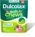 Dulcolax Saline Laxative Soft Chews, Gentle Constipation Relief, Mixed Berry Flavor, Magnesium Hydroxide 1200 mg, 60 Condes