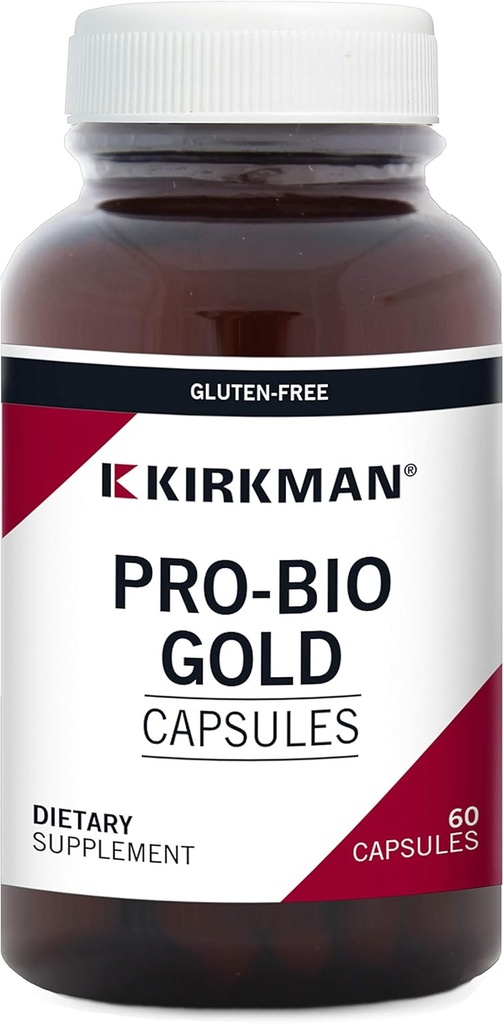 Kirkman Pro-Bio Gold - Hypoallergenic ← 60 Vegetarian Capsules Silencio eterna probiótico TENIDO Gluten/Casein Free ← Apoya el Sistema Gastrointestinal Health  Tested for More Than 950 Contaminantes ambientales