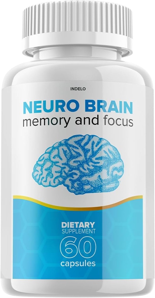Suplemento neuro-cerebro y foco, foco de memoria neuro-cerebro y soporte cognitivo, neurópicos neurocerebros, neuroBrain to Boost Memory, Neuro-Revisiones de vitaminas cerebrales (60 cápsulas)