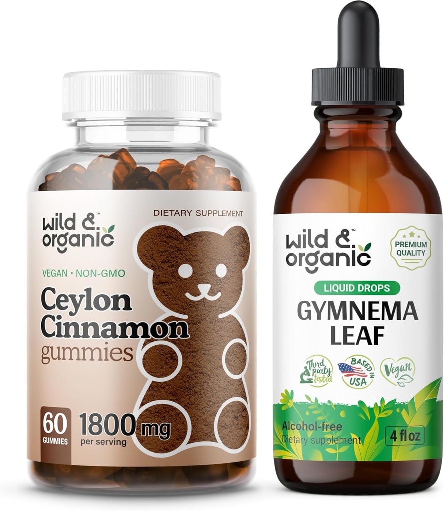 Wild &amp; Organic Ceylon Cinnamon Gummies &amp; Gymnema Tincture