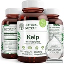 Natural Nutra Kelp Iodine Thyroid Support Suplemento, Fortalece el Sistema Inmunitario y Regula el Metabolismo, Vegan Sea Kelp, Non GMO, Atlantic Sourced Seaweed Extract, 225 mcg, 250 Tablets