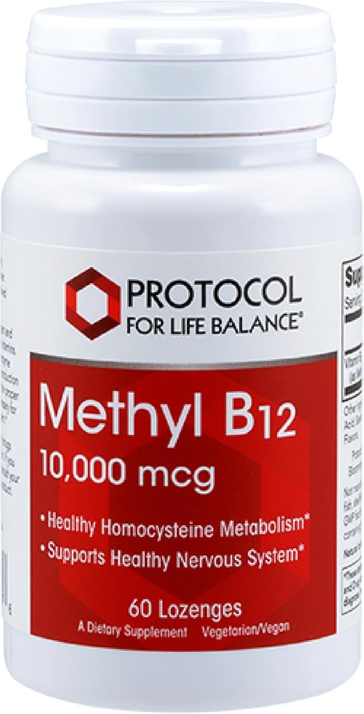 Protocolo Metil B12 10,000mcg - Vitamina B12 - Apoyo energético y suplemento cerebral - 60 préstamos