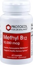 Protocolo Metil B12 10,000mcg - Vitamina B12 - Apoyo energético y suplemento cerebral - 60 préstamos