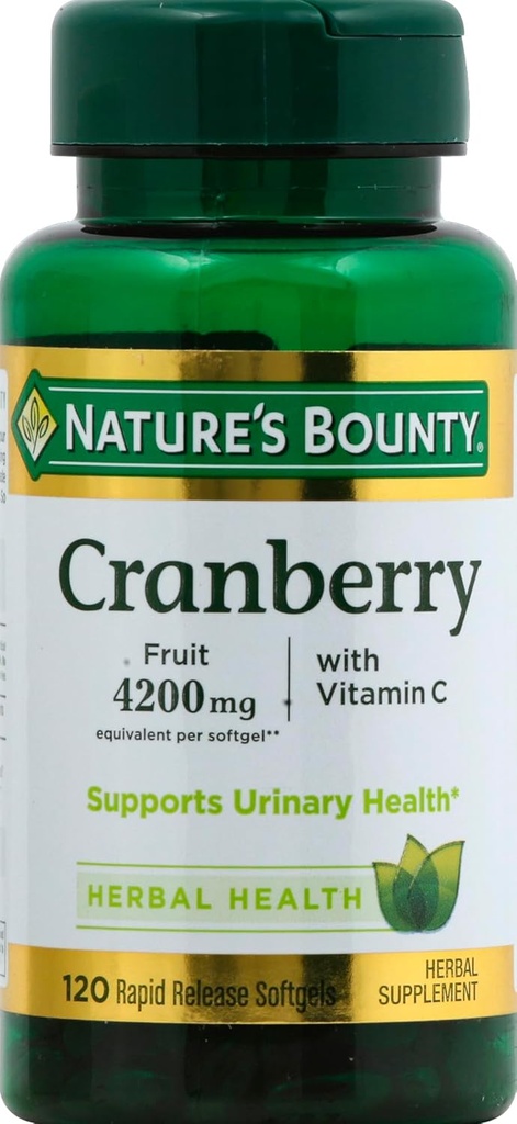 Fruta de arándano de la naturaleza 4200mg Plus Vitamina C, 120 Softgels(paquete de 1)