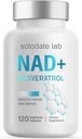 soladate lab NAD+ Suplemento 1000mg, True NAD+ &amp; Resveratrol, 120 caps