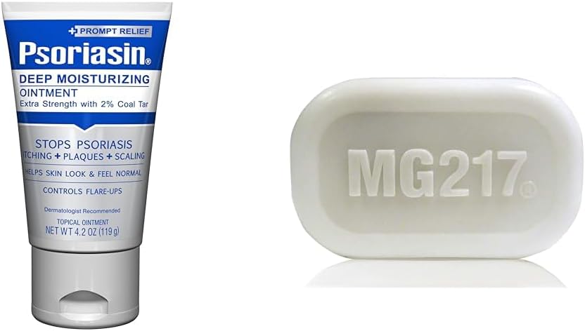 Psoriasin Moisturizing Ointment " MG217 Exfoliating Soap for Psoriasis - 4.2 oz " 3.2 oz