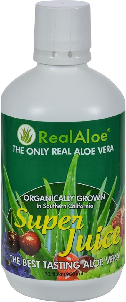Real Aloe Aloe Vera Super Jugo - Orgánicamente Grown - No sabor a bitter - 32 fl oz (Pack of 4)