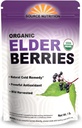 USDA Organic Dried Elderberries - Whole European Elderberry, Responsable Wild Crafted, Perfect for Tea, Syrups, and More - Sambucas Nigra - 1 libra (Certified Organic)