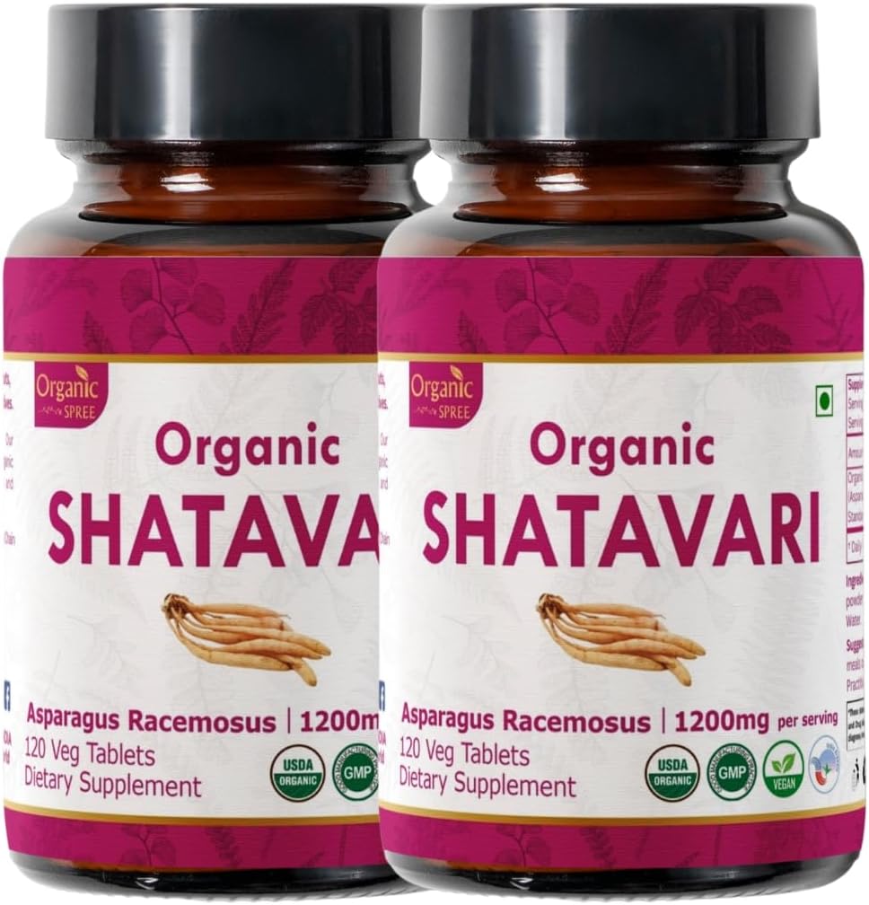 Shatavari 120 Tablets ← Espárragos Racemosus (Shatavari) Silencio USDA Orgánica Certificada  Apoyo a la Salud de las Mujeres y el Sistema Inmunitario ← Suplemento dietético 120tab - Pack of 2