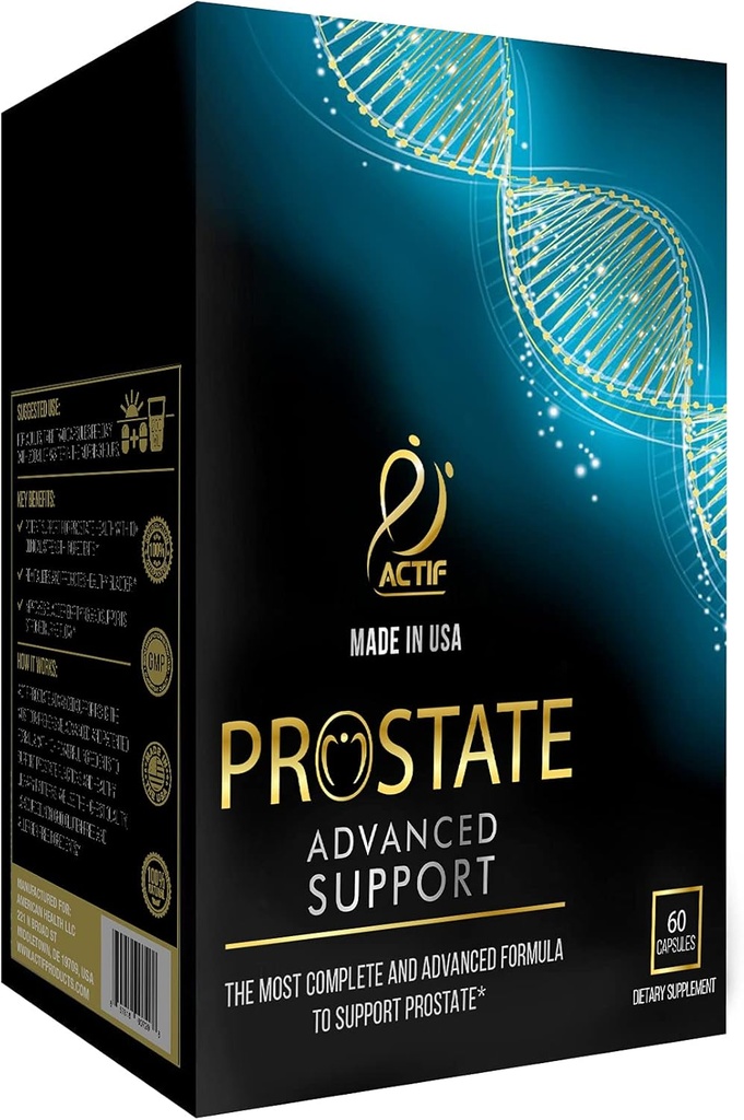 ACTIF Prostate Advanced Support with 20+ Factores, Complete Support for Urinary Health and Prostate - 60 Capsules, Made in USA, Non-GMO