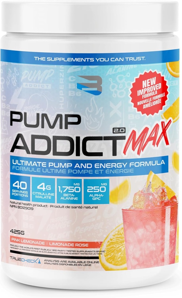 Cree suplementos - Pump Addict Max Pre-Workout Powder - Enhanced Energy, Focus, and Endurance... (40 Serving, Pink Lemonade)