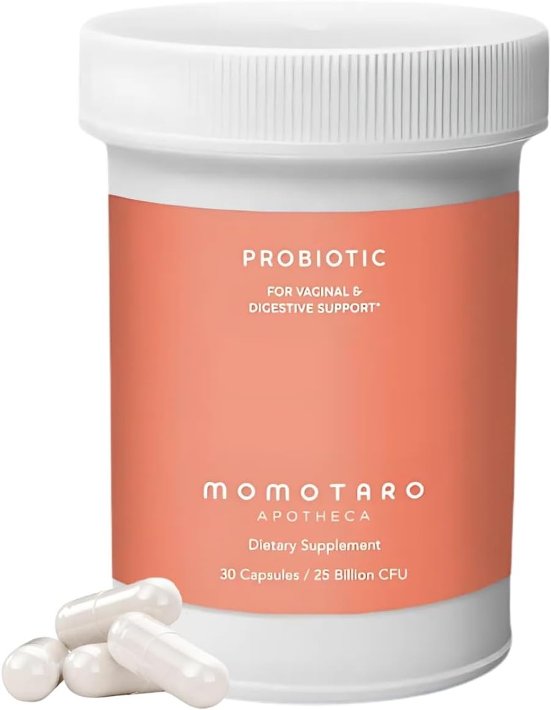 MOMOTARO APOTHECA Organic Probiotics for Women Vaginal " Digestive Supplement, 25 Billion CFU - Prebiotics " Lactobacillus Blend Supplements - Feminine Healthy Vaginal Odor " Flora - 30 cápsulas