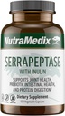 NutraMedix Serrapeptase Supplement with Proteolytic Digestive Enzymes for Women &amp; Men - Inulin Prebiotic Fiber for Gut Health & Joint Support - Dairy, Soy & Gluten-Free (120 Capsules)