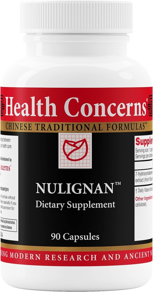 Preocupaciones de salud NuLignan – Alivio de la menopausia &amp; Saldo hormonal – Soporte cardiovascular y estrógeno – Suplemento herbal chino para hombres y mujeres – Bone & Heart Health – 90 cápsulas