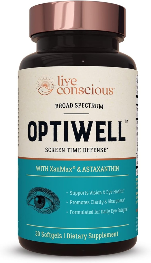 Vitaminas Oculares en Vivo Seleccionar AREDS 2 Ingredientes con Vitamina E, Lutein y Astaxanthin - OptiWell Salud Suplemento y Soporte de Luz Azul - 30 Softgels
