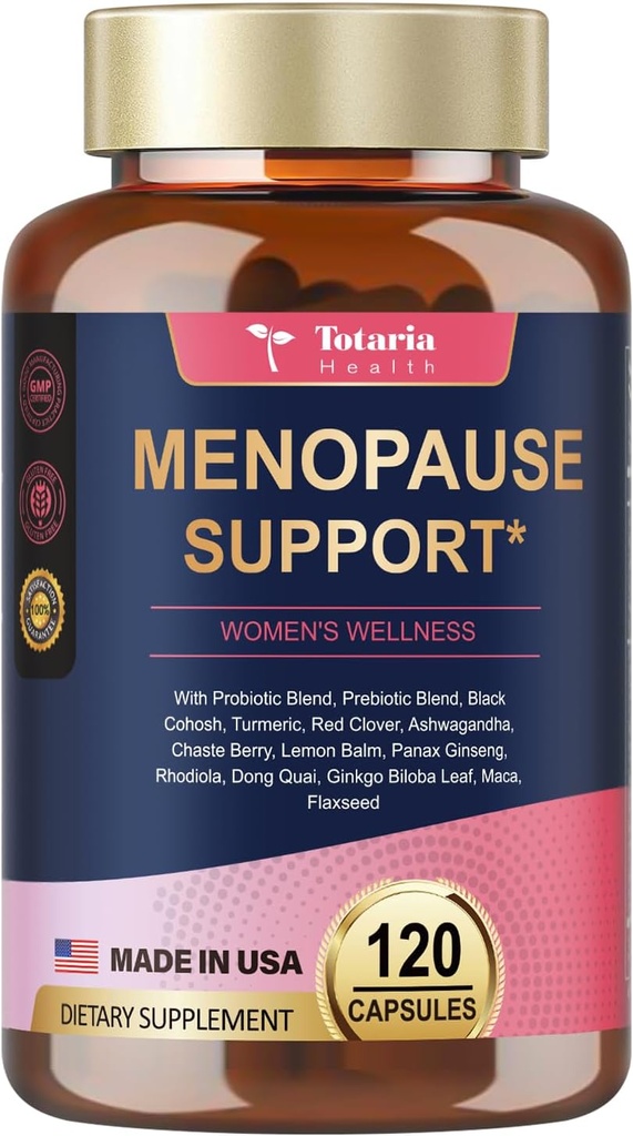 Suplementos de menopausia para Mujeres, Multibenefit &amp; Probióticos completos de menopausia para Mujeres, Ingredientes Naturales, Clover Rojo, DIM y Más