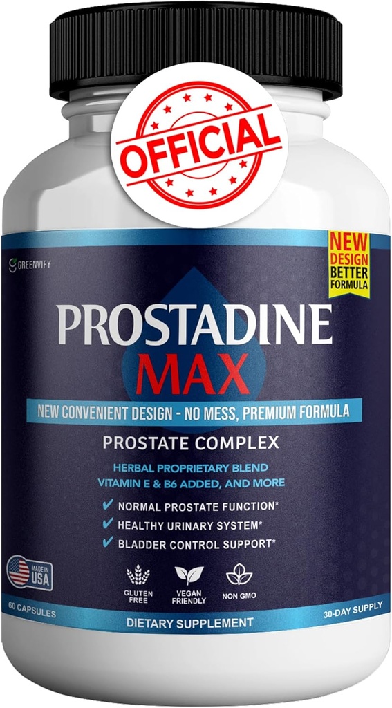 Prostadine Max Prostate Supplements for Men Capsules, Health Supplements - Maximum Strength, All Natural to Support Normal &amp; Healthy Function, Prosta Vive Reviews (60 cápsulas)
