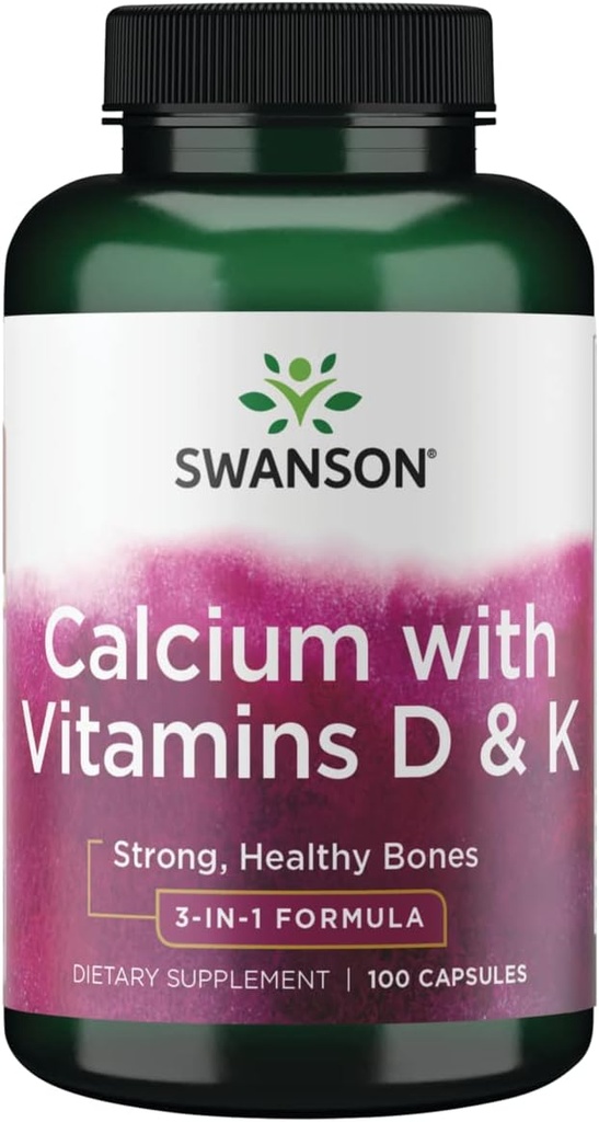 Complejo de Tricalcio Swanson con vitaminas D & K 100 cápsulas