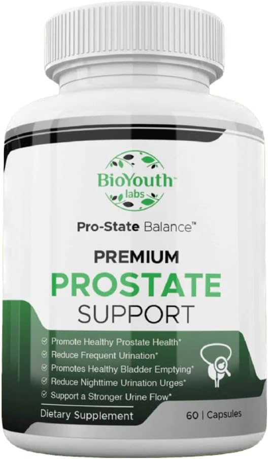 Natural Prostate Supplement for Men, 60 Capsules - Nutritious Blend of Garlic, Punicalagins, Tribulus Terrestris & Selenium