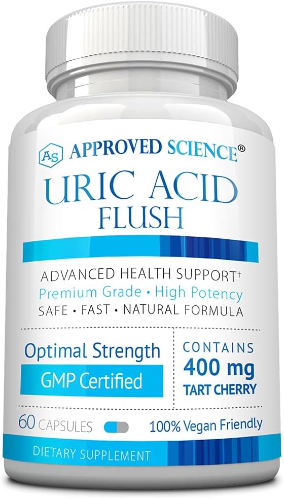 Aprobado Science® Uric Acid Flush con ácido fólico y cereza de tarta - 60 cápsulas - 1 mes de suministro
