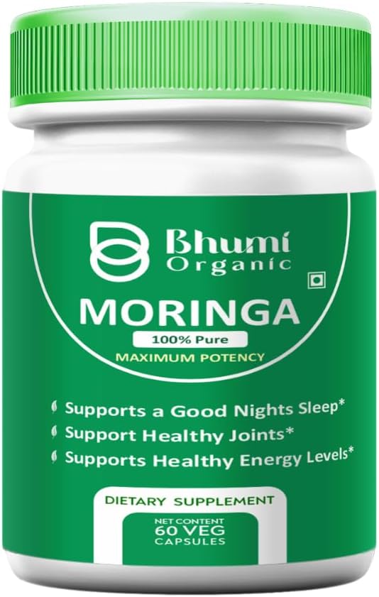Moringa Powder Capsules - 800mg de Pure Nutrient-Rich Moringa Powder (60 Veg.CAPS)