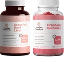 Madre Nutrient Bundle: Grass-Fed Beef Liver Capsules and Cranberry Gummies - Natural, No-GMO, Suplementos sin gluten para su rutina diaria