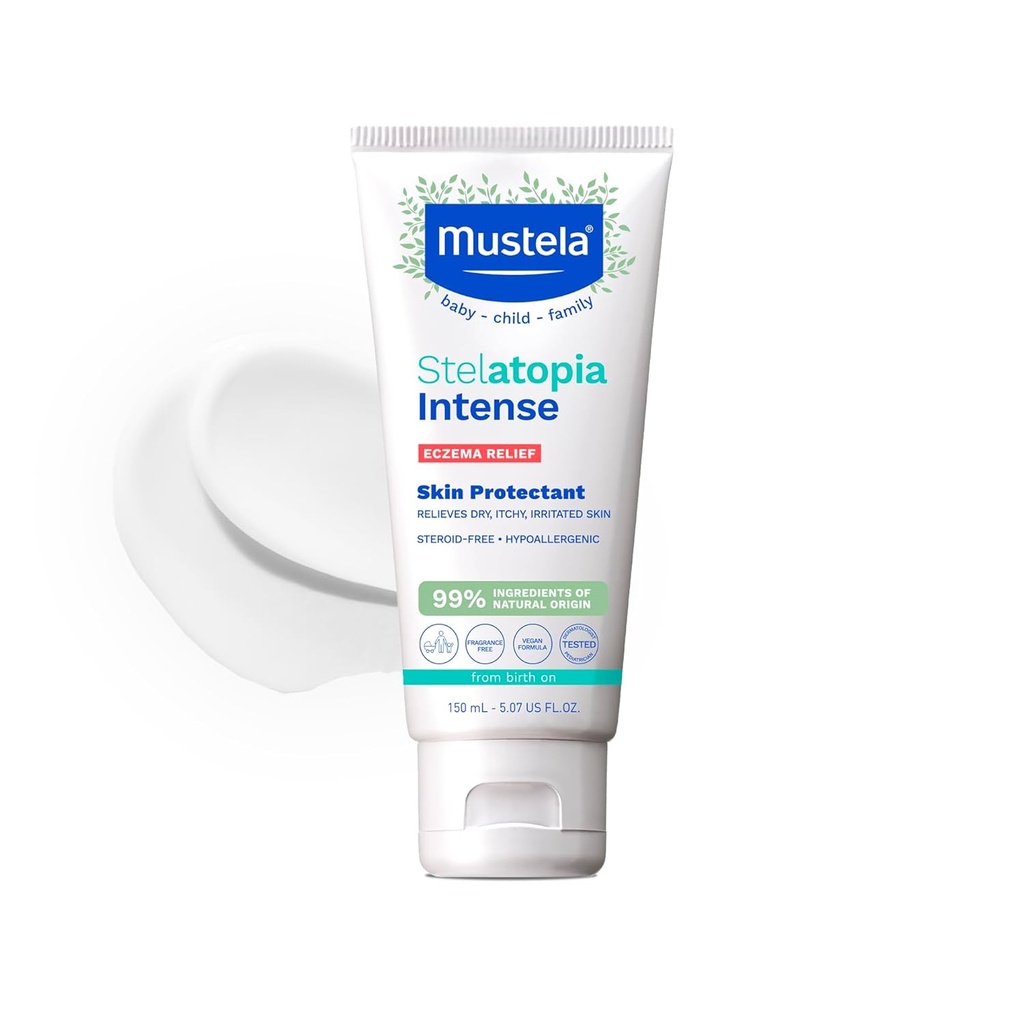 Mustela Eczema Relief Cream Stelatopia Intens - Fragancia libre Moisturizing Body Lotion with Colloidal Oatmeal - Para la piel seca, picante, irritada " brotes - Baby, Child " Adult - 5.07 fl. oz.