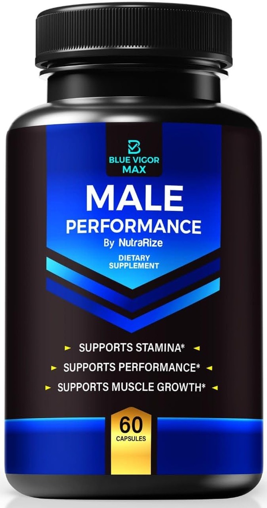Blue Vigor Max Pills for Hombre, All-Natural Formula for Male Fitness and Stamina, Premium Capsules for Daily Nutrition, Performance & Energy, Suplemento Oficial para Reseñas del Hombre (60 cápsulas)