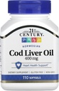 21th Century Norwegian Cod Liver Oil, 400 mg, 110 Softgels