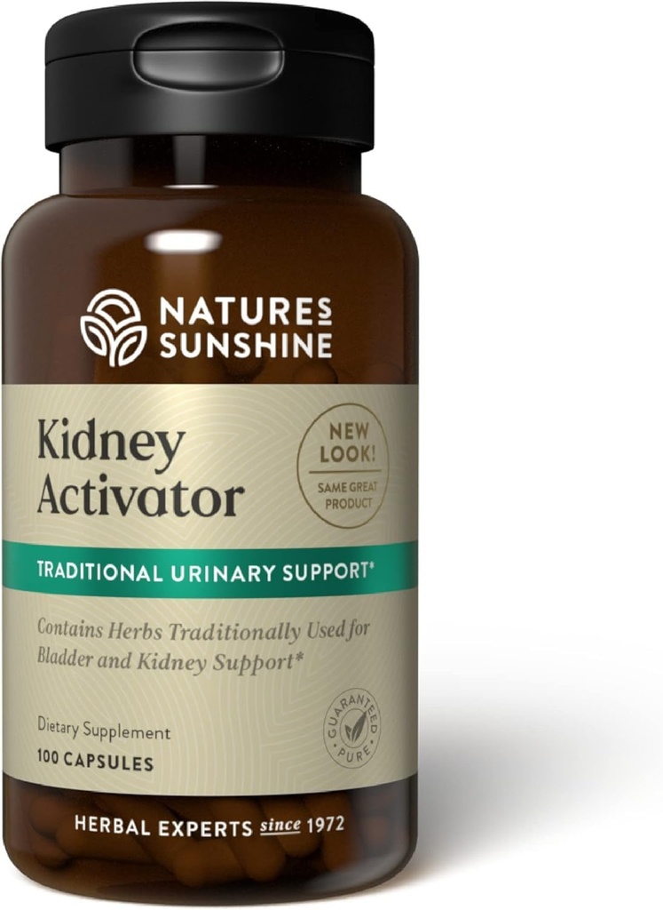 La naturaleza Sunshine Kidney Activator Capsules, 100 cápsulas  durable Natural Kidney Suplemento Contiene hierbas para apoyar y mejorar la función del riñón y flujo de orina