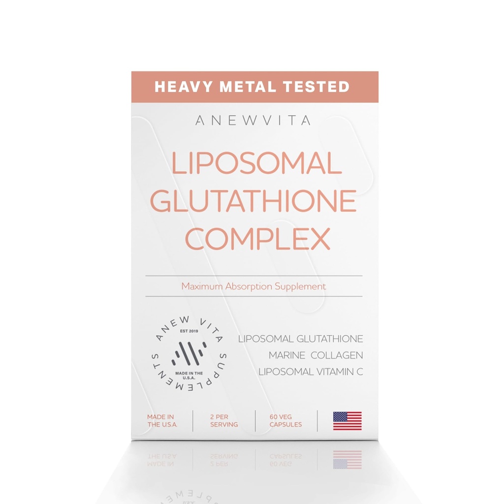 Suplemento Liposomal Glutathione con Colágeno Marino y Vitamina Liposomal C - Suplemento de Cuidado de la Esquí Premium - Fórmula de Absorción Mejorada para la Esquía Radiante, Soporte Detox & Antioxidante - 60 cápsulas