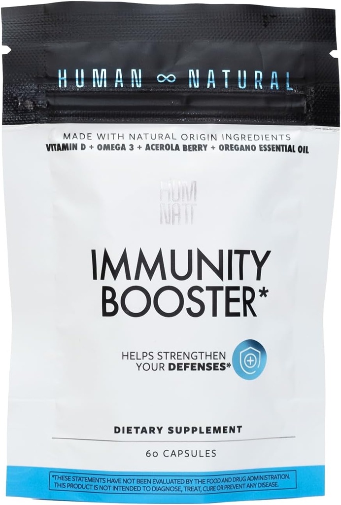 Immunity Booster Vegan Capsules tóxico Vitamina D, Omega-3, Acerola, Kale, Chia Oil, Oregano Petróleo Silencioso Apoyo Suplemento 60 Conde