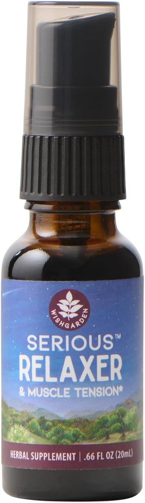 WishGarden Herbs, Grave Relaxer &amp; Muscle Tension Suplemento dietético, Bomba Top, 0.66 Fl Oz