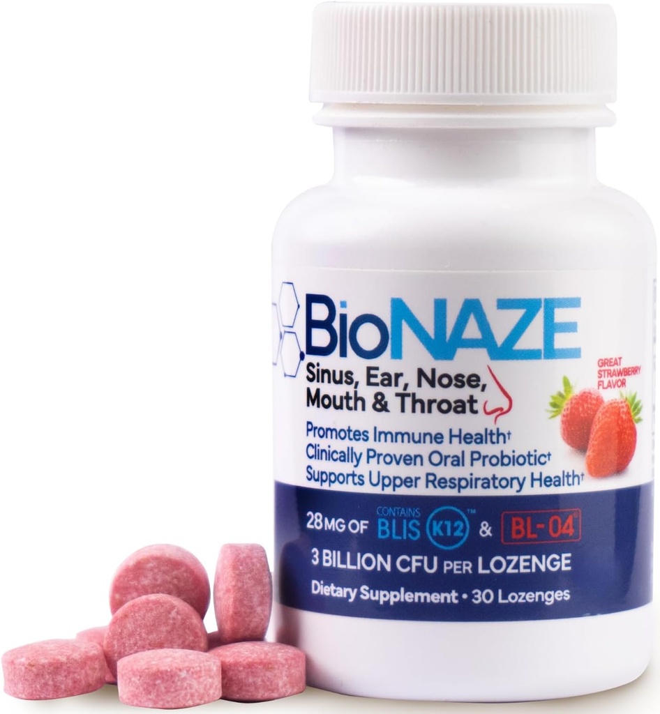 Oral Probiotic BLIS K12 & BL-04 for Sinus, Tonsil Stones, Bad Breath, Post Nasal Drip, Throat, Mouth, Teeth & Gut - Improve Oral & Respiratory Health. Clinically Proven Probiotic Strains 30 ct