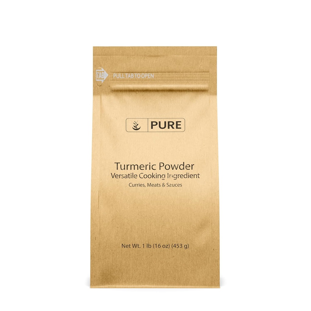 Pure Original Ingredients Turmeric Powder (1 lb), Food Grade, Natural, Spicy Flavor, Curry, Rice, Eco-Friendly
