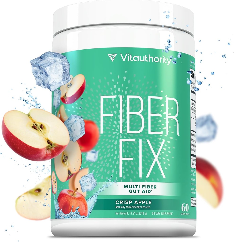 Fiber Suplemento Colon Cleanse Prebiotic Powder Detox ← Colon Cleanse Detox for Women ¦ Digestive Health Regularity Satiety " Bloating Relief for Women Gut Cleanser " Powder Apple Flavored 60 Servings