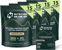 Nutrición en la proteína de Go Whey Packets con crema – 25g Proteína + 5g Creatina – Polvo de proteína de un solo paso – Chocolate (60-Pack)