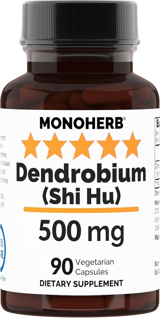 MONOHERB Dendrobium 500 mg - 90 Veg Capsules - Shi Hu Suplemento