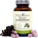 Herbal Roots Organic Black Elderberry Capsules ← Max Strength Silencio Hecho con el Sambucus Orgánico  60