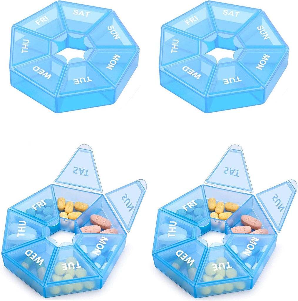 Organizador semanal de píldoras Gran caja de 7 días Organizador de píldoras diarias Caso de medicina para píldoras de aceite de pescado vitamina Suplementos Artritis
