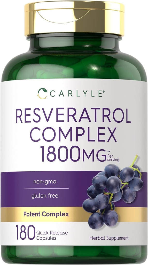 Carlyle Resveratrol Suplemento 1800mg Silencio 180 Capsules