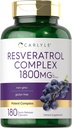 Carlyle Resveratrol Suplemento 1800mg Silencio 180 Capsules