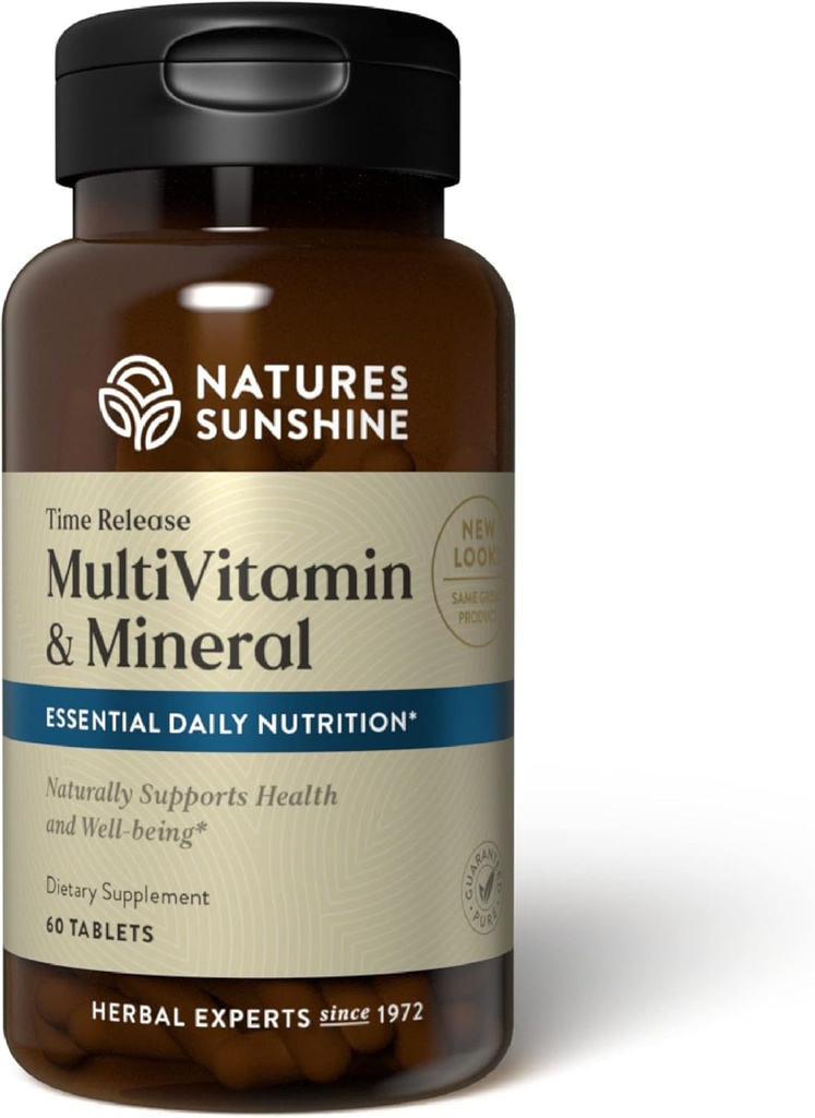 Nature's Sunshine Multiple Vitamin and Minerals, Time Release, 60 Tablets | Provides 100% of the Daily Value for 17 Essential Vitamins and Minerals