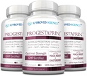 Aprobado Science Progestaprin - Progesterone Support Supplement - 3 Bottles - 180 Capsules - Vegan