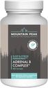 Complejo de Montaña Peak Adrenal B - Cortisol Support w/Ashwagandha, Vitamina B6, B12 &amp; C - Ayuda a apoyar los niveles de estrés - Encodcrine &amp; Nervous System Support Supplement (90 Vegetarian Capsules)
