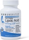 IMMUNOVITES Stabilized R-Alpha Lipoic Acid ((True)) 600mg per Serving [[High Potency & up to 40x Increased Absorption]] (Na R-ALA) (Na R-LA) (Na R-Lipoate) (1 Bottle)