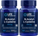 Ampliación de vida N-Acetyl-L-Cysteine (NAC) 600mg, 150 cápsulas (Pack of 2)