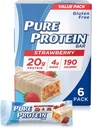 Pure Protein Bares, High Protein, Nutritious Snacks to Support Energy, Low Sugar, Gluten Free, Strawberry Greek Yogurt, 1.76oz, 6 Pack