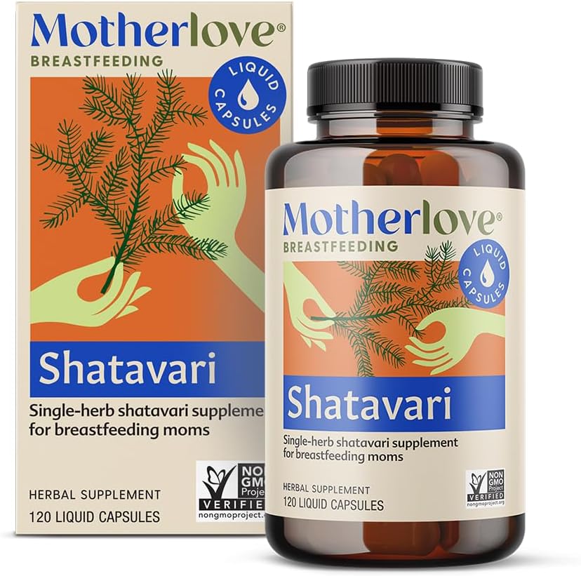 Motherlove Shatavari (120 tapas líquidas) Suplemento de lactancia para apoyar el suministro de leche materna durante la menstruación —No-GMO, hierbas orgánicas, Vegan, Kosher